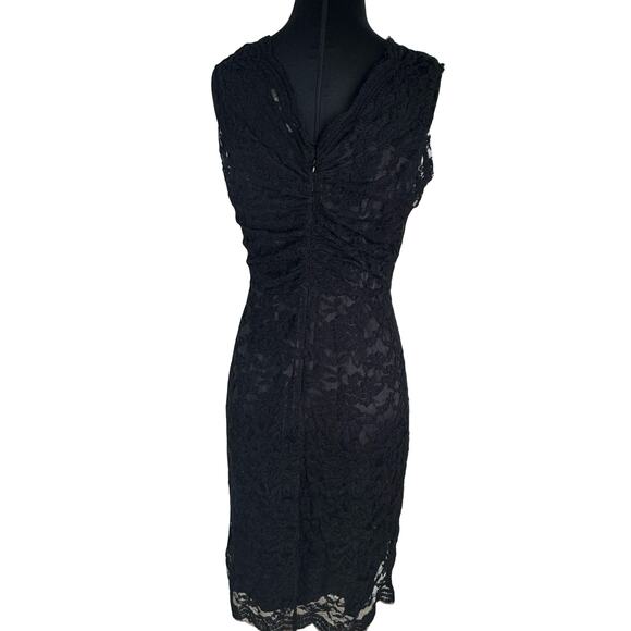 Y2K Calvin Klein Lace Overlay Slip Dress Set – Size 6 Little Black Party Dress - Picture 13 of 16